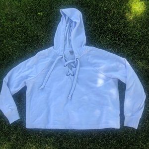 Aerie cropped lace up hoodie